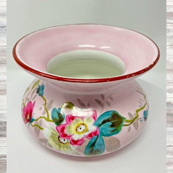 Antique Ladies' Flower Theme Spittoon - Picture 4 of 6